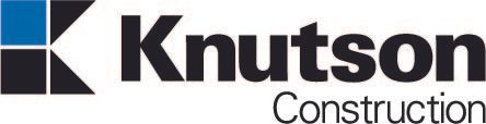 Knutson Construction logo: Blue and black geometric 