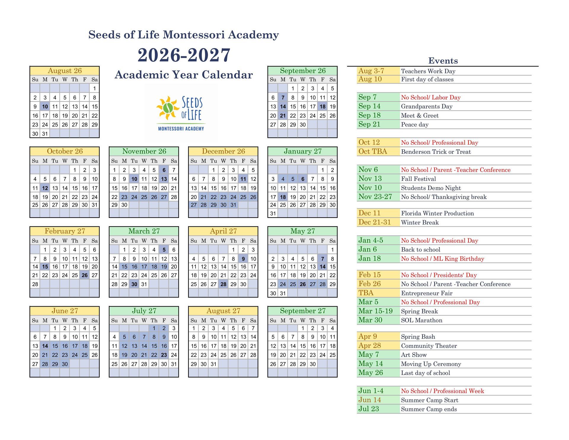 School Calendar