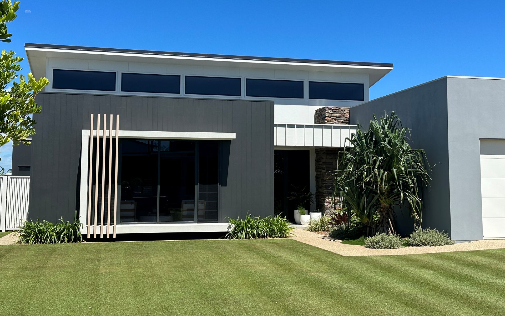 Modern House Exterior with A Dark Facade — Gatley Building Design in Moore Park, QLD