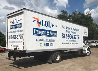 White moving truck with 