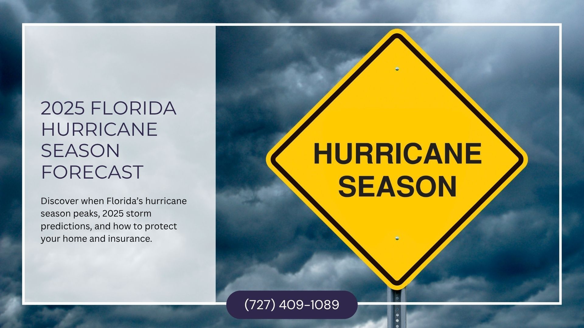 A yellow sign that says hurricane season on it