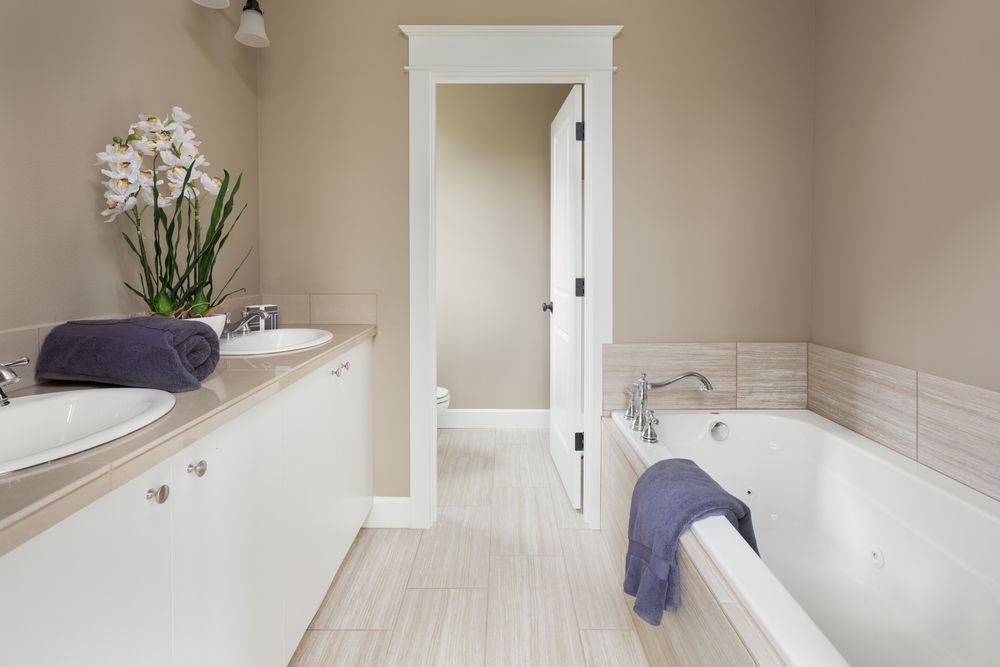Bright Bathroom with A Double Vanity — Zero 21 Fit-Outs & Joinery: Kitchen Renovation Gold Coast in Tweed Heads, QLD