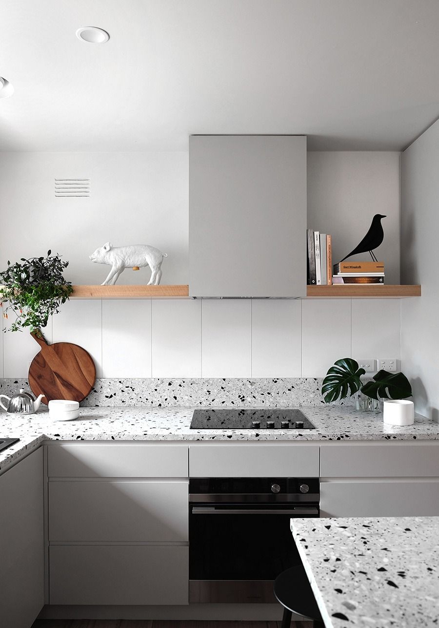 Modern Kitchen with Terrazzo Countertops — Zero 21 Fit-Outs & Joinery: Kitchen Renovation Gold Coast in Hope Island, QLD