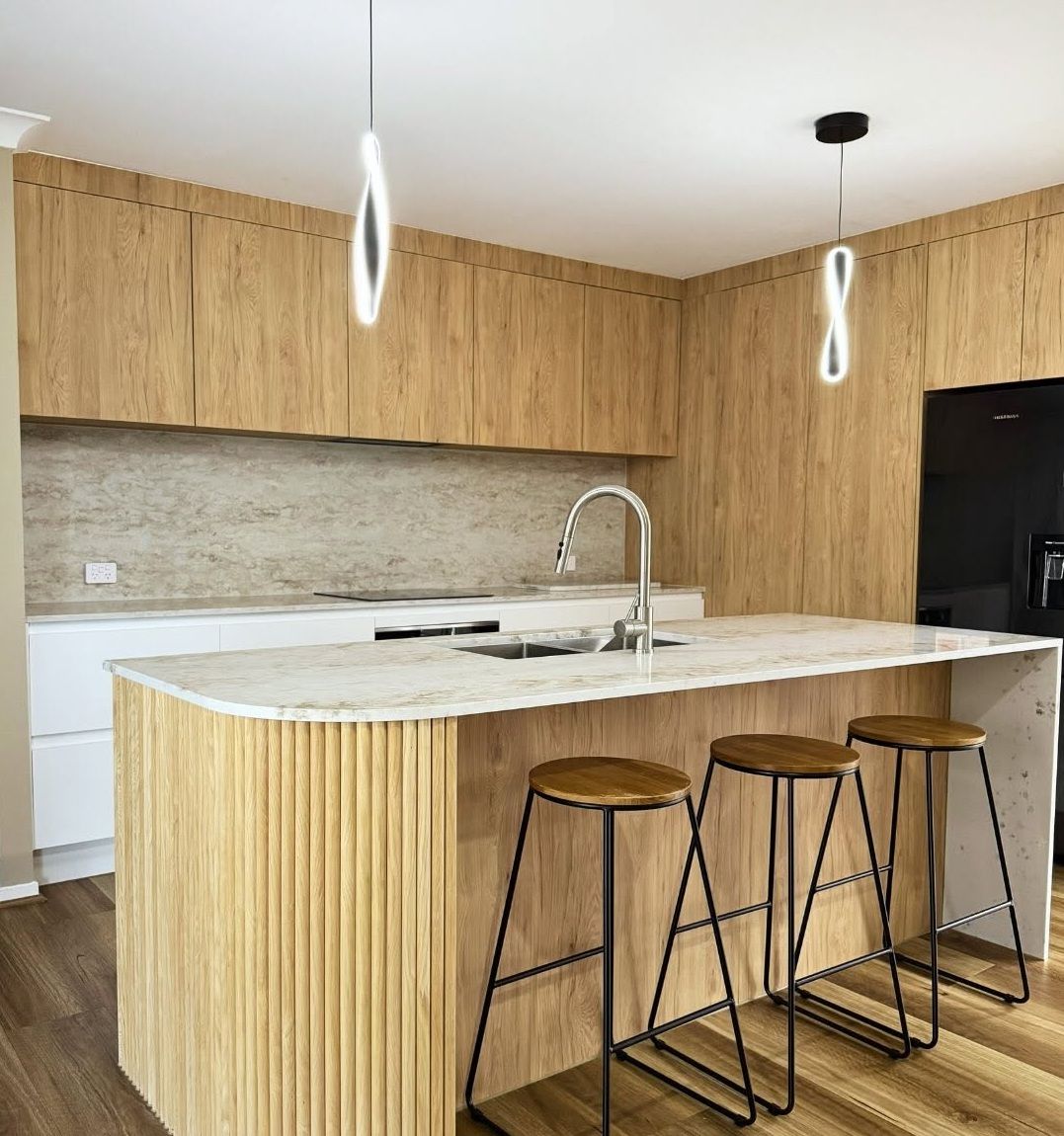 Modern Kitchen with Timber Cabinetry — Zero 21 Fit-Outs & Joinery: Kitchen Renovation Gold Coast in Molendinar, QLD