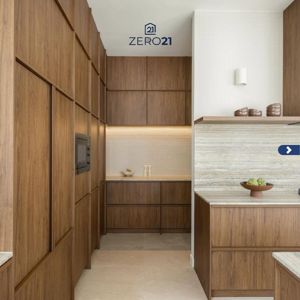 Warm Timber Kitchen with Stone Benchtops  — Zero 21 Fit-Outs & Joinery: Kitchen Renovation Gold Coast in Molendinar, QLD