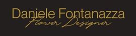 Logo di Daniele Fontanazza, Flower Designer, testo in oro su sfondo nero.