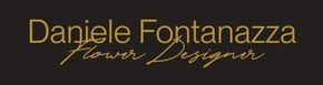 Logo di Daniele Fontanazza, Flower Designer, testo in oro su sfondo nero.