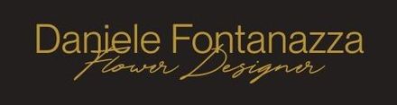 Logo di Daniele Fontanazza, Flower Designer, testo in oro su sfondo nero.