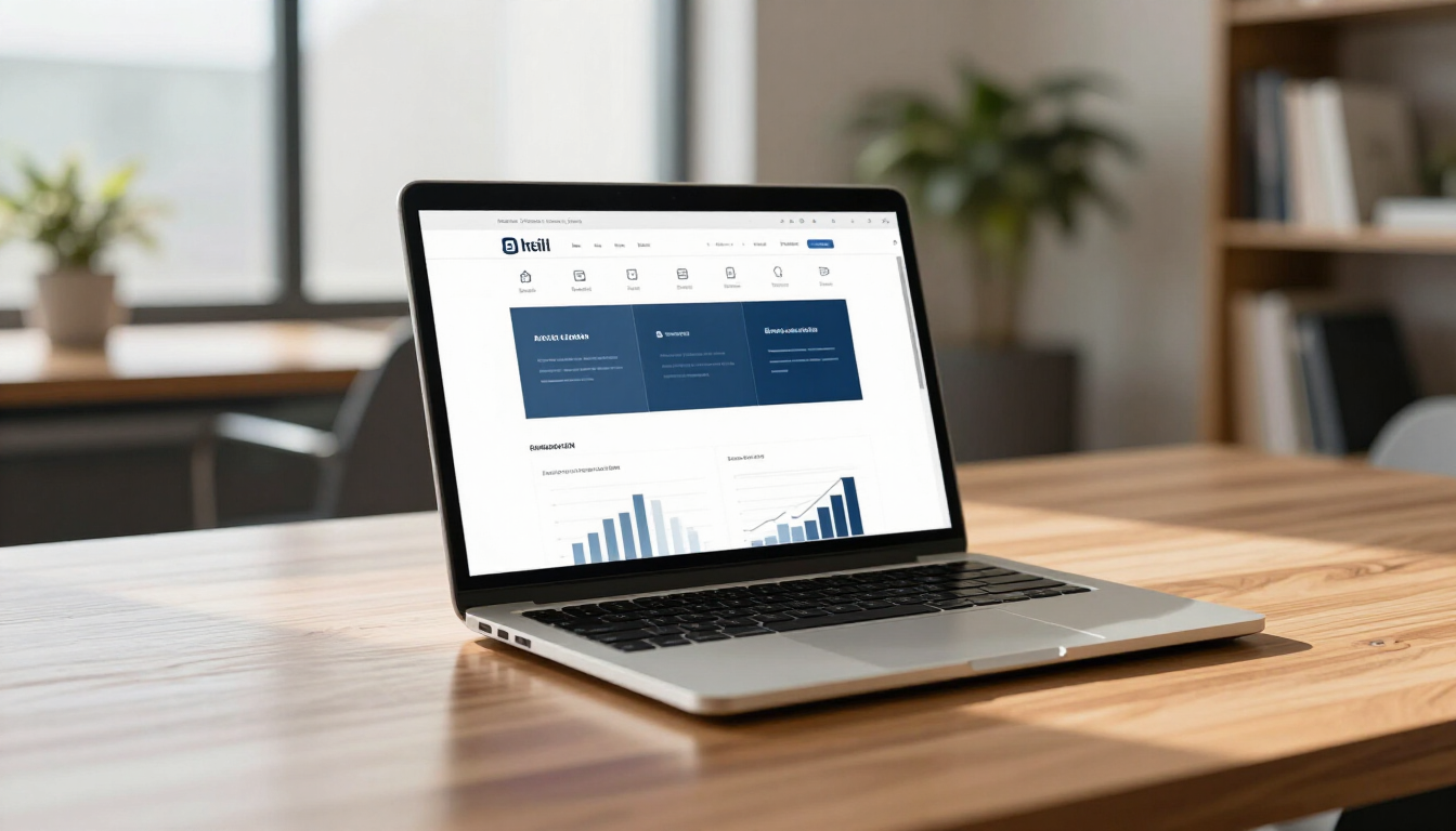 Modern business website on a laptop