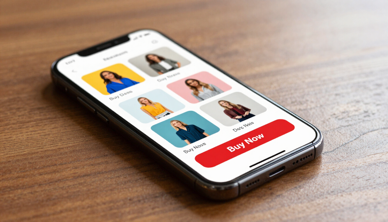 Modern smartphone showing a retail app interface