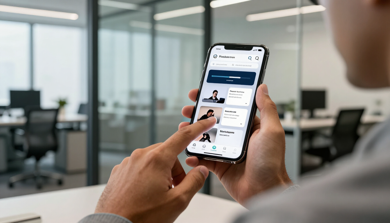 Progressive web app on a smartphone for easy customer access