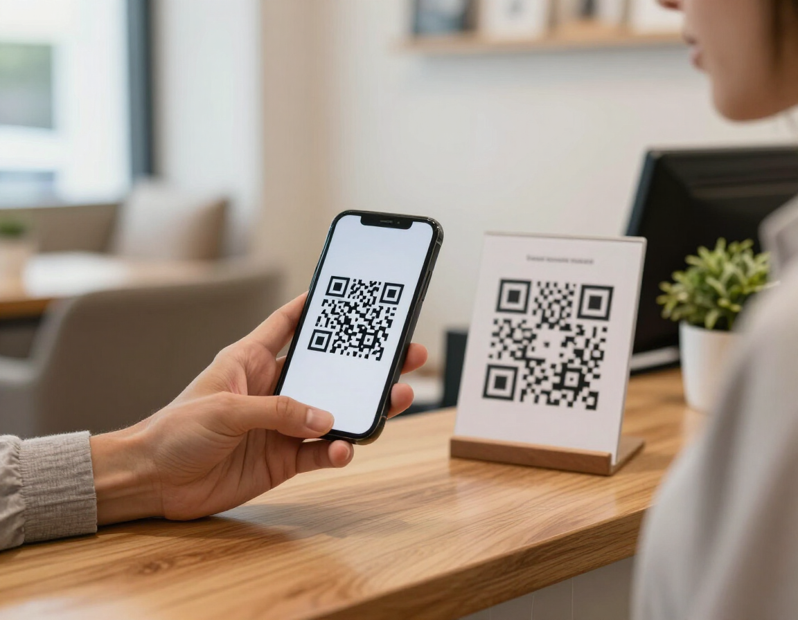 Customer accessing a progressive web app through a QR code