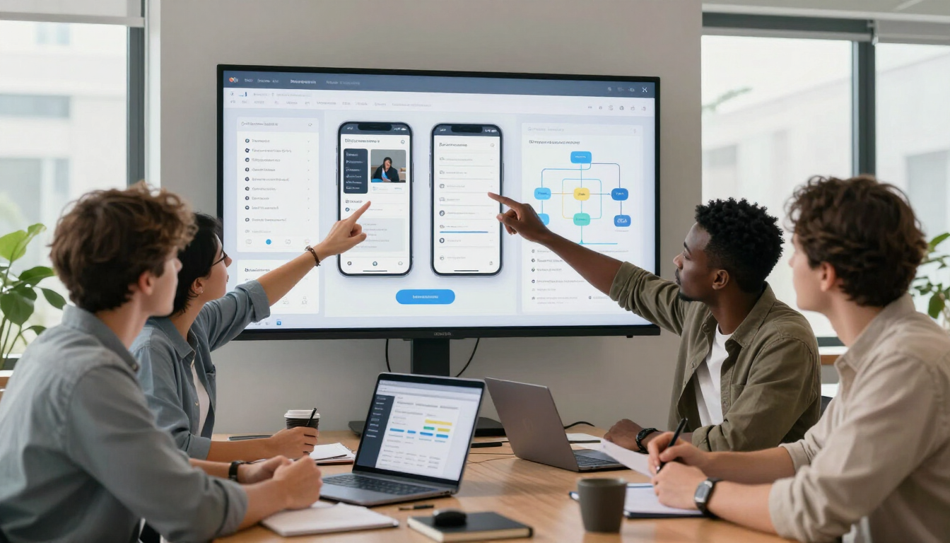 Team planning a mobile-first progressive web app