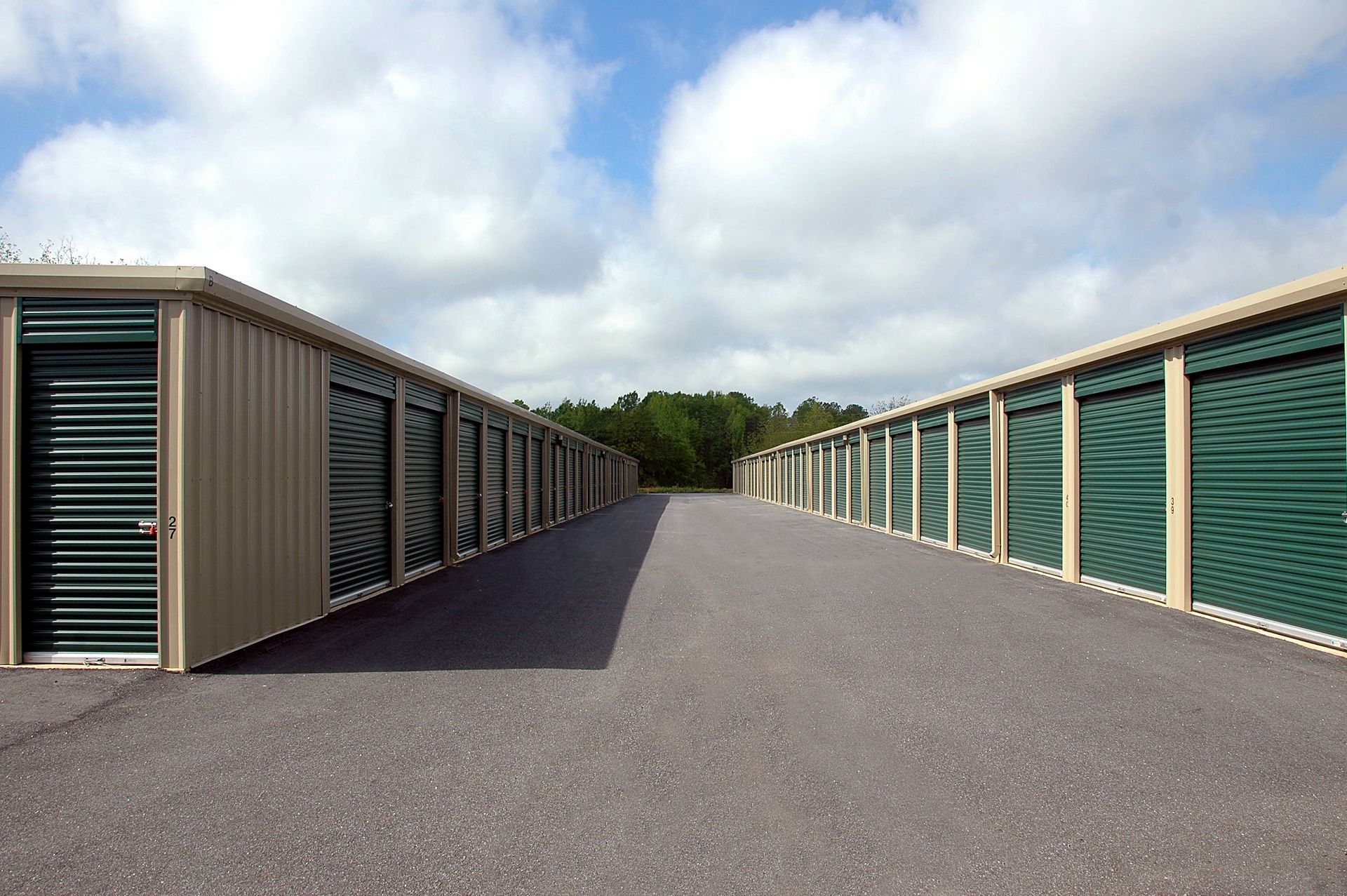 Self-storage warehouse units. Self-storage warehouse units.