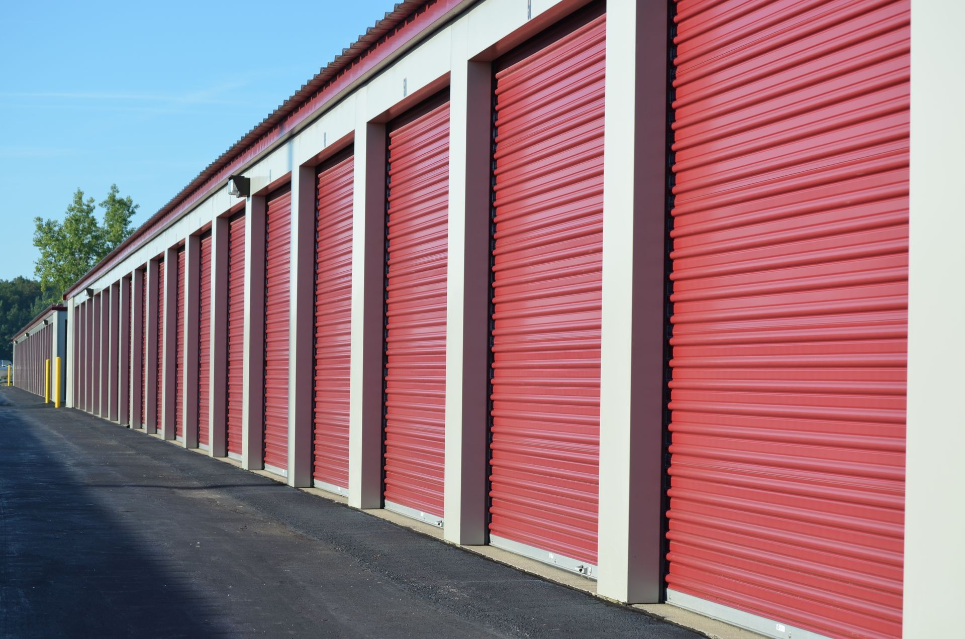 A self-storage facility. A self-storage facility.
