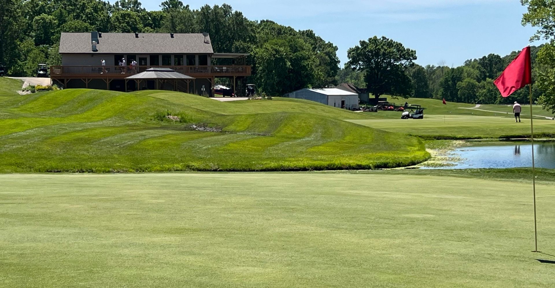 Group of golfers gathered near the first tee at Railwood Golf Club