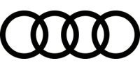 A black and white image of the audi logo on a white background.