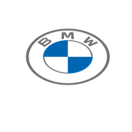The bmw logo is blue and white in a circle on a white background.