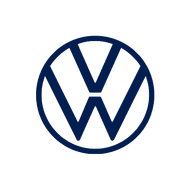 A blue vw logo in a circle on a white background.