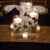 floating candles in vase