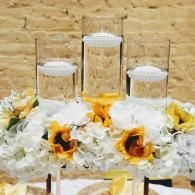 floating candles in vases