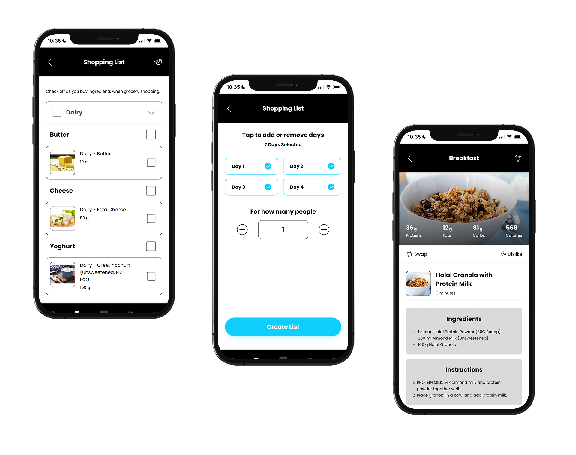 Balanced meal plan with nutritious food options