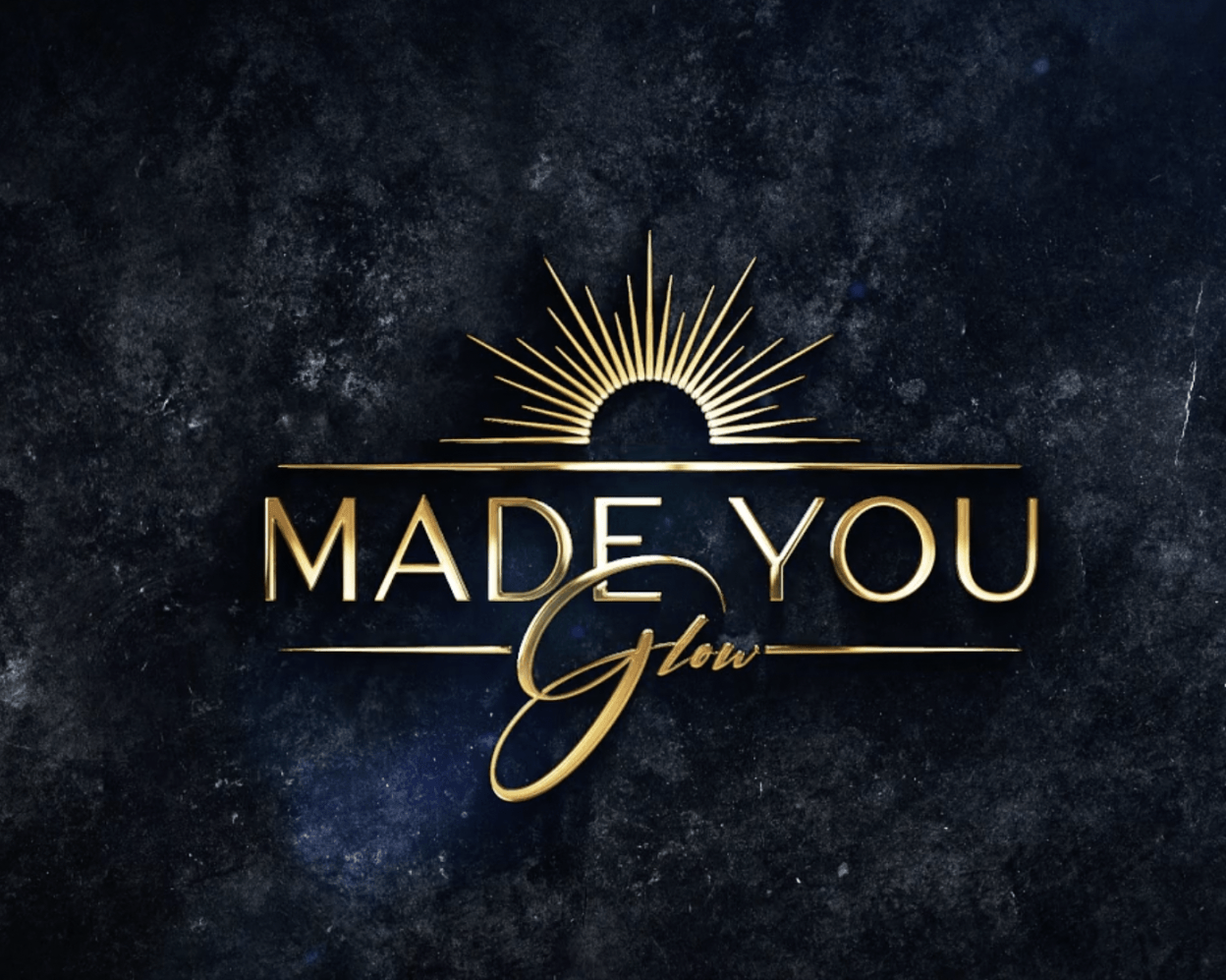 A logo for a company called made you glow