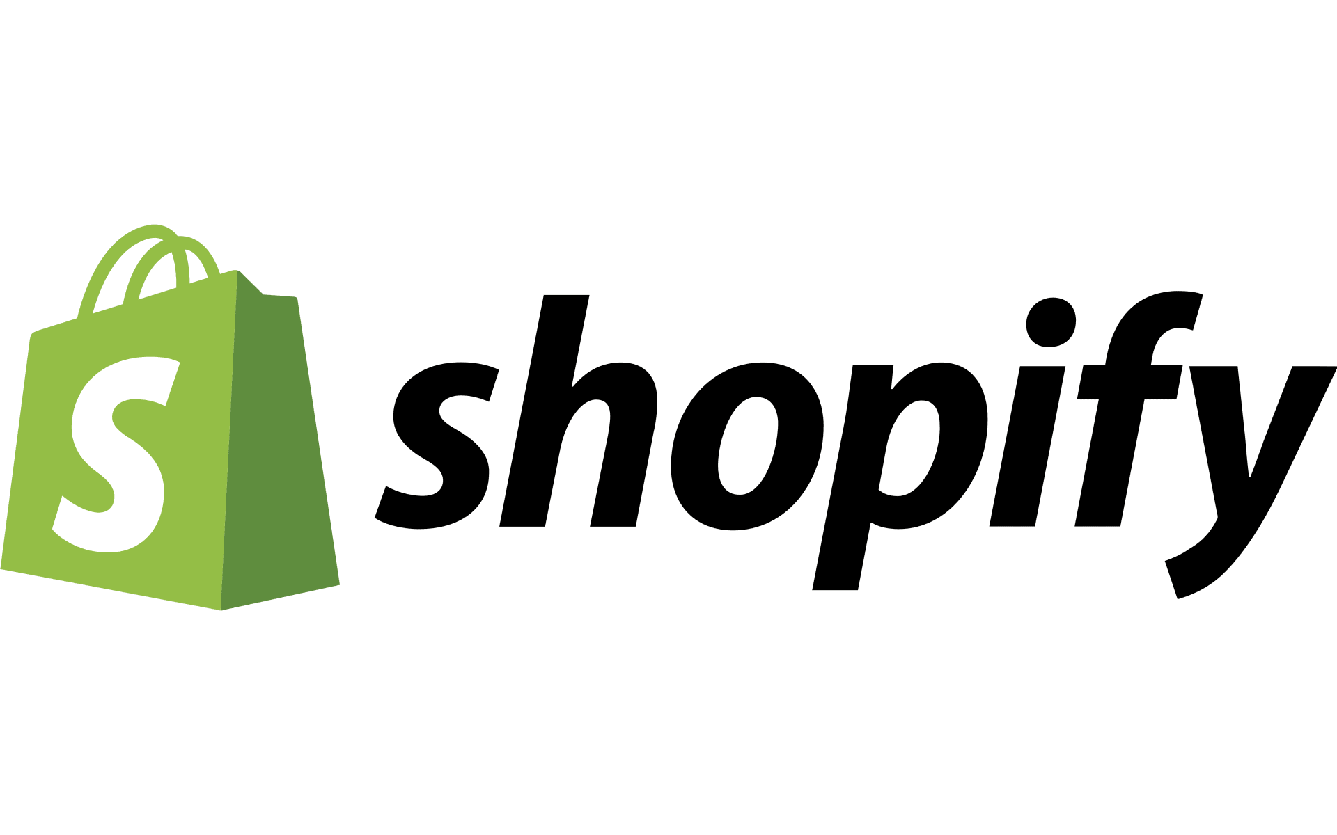 The logo for shopify is a green shopping bag with a white s on it.