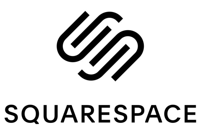 A black and white logo for squarespace on a white background.