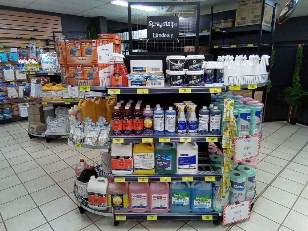 A Store Filled With Lots Of Cleaning Products Including Spray Wipes — A1 Cleaner Carpets N Homecare In Millaa Millaa, QLD