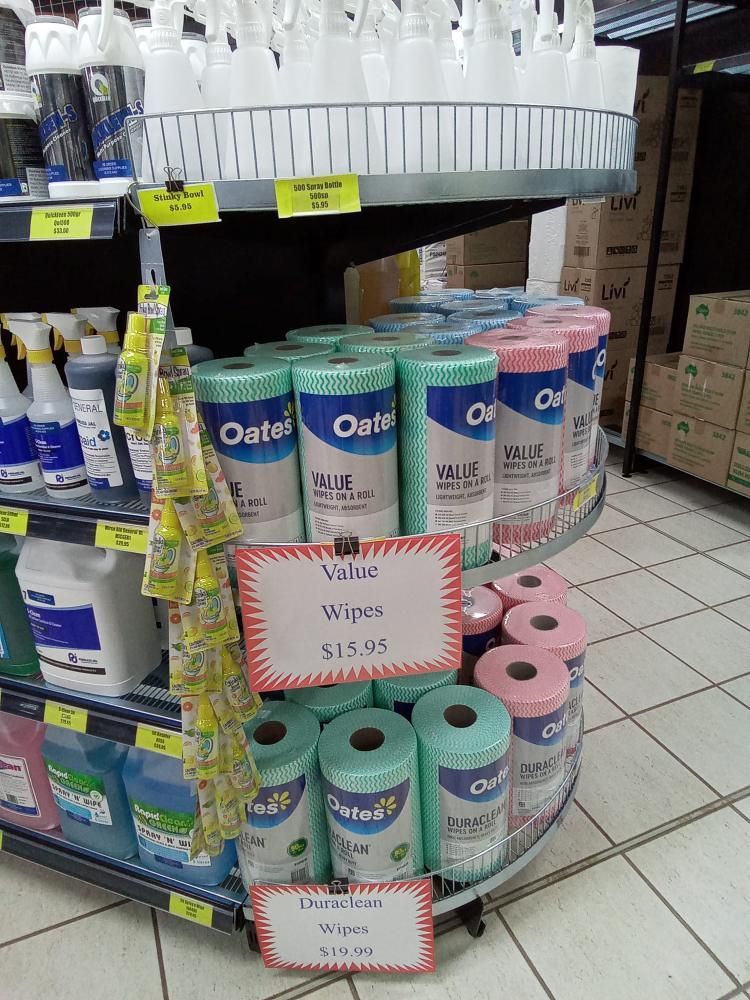 A Display Of Oates Wipes In A Store — A1 Cleaner Carpets N Homecare In Ravenshoe, QLD