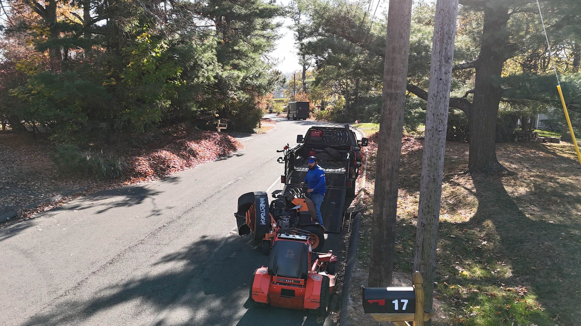 A mailbox with the number 17 on it