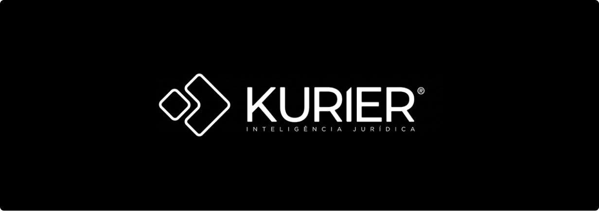 o logotipo do kurier está em um fundo preto