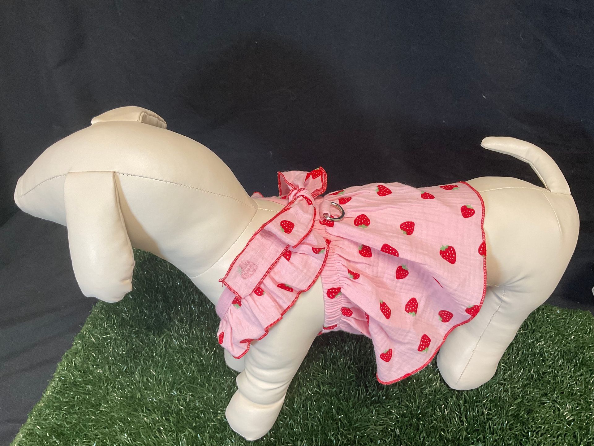 pink polka dot dress