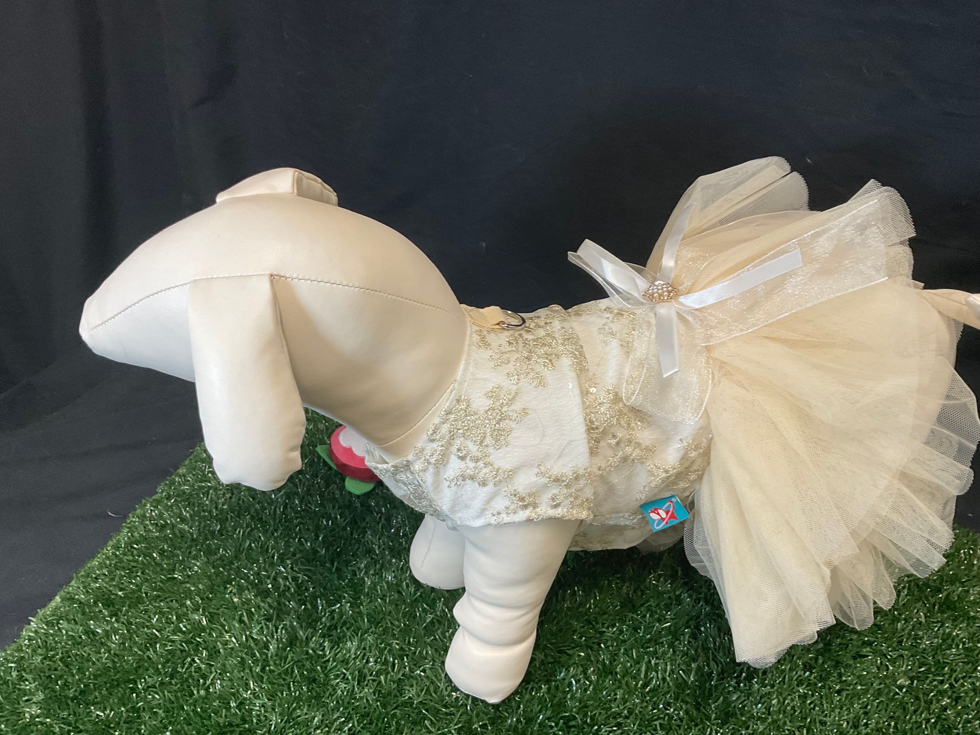 cream pearly dress