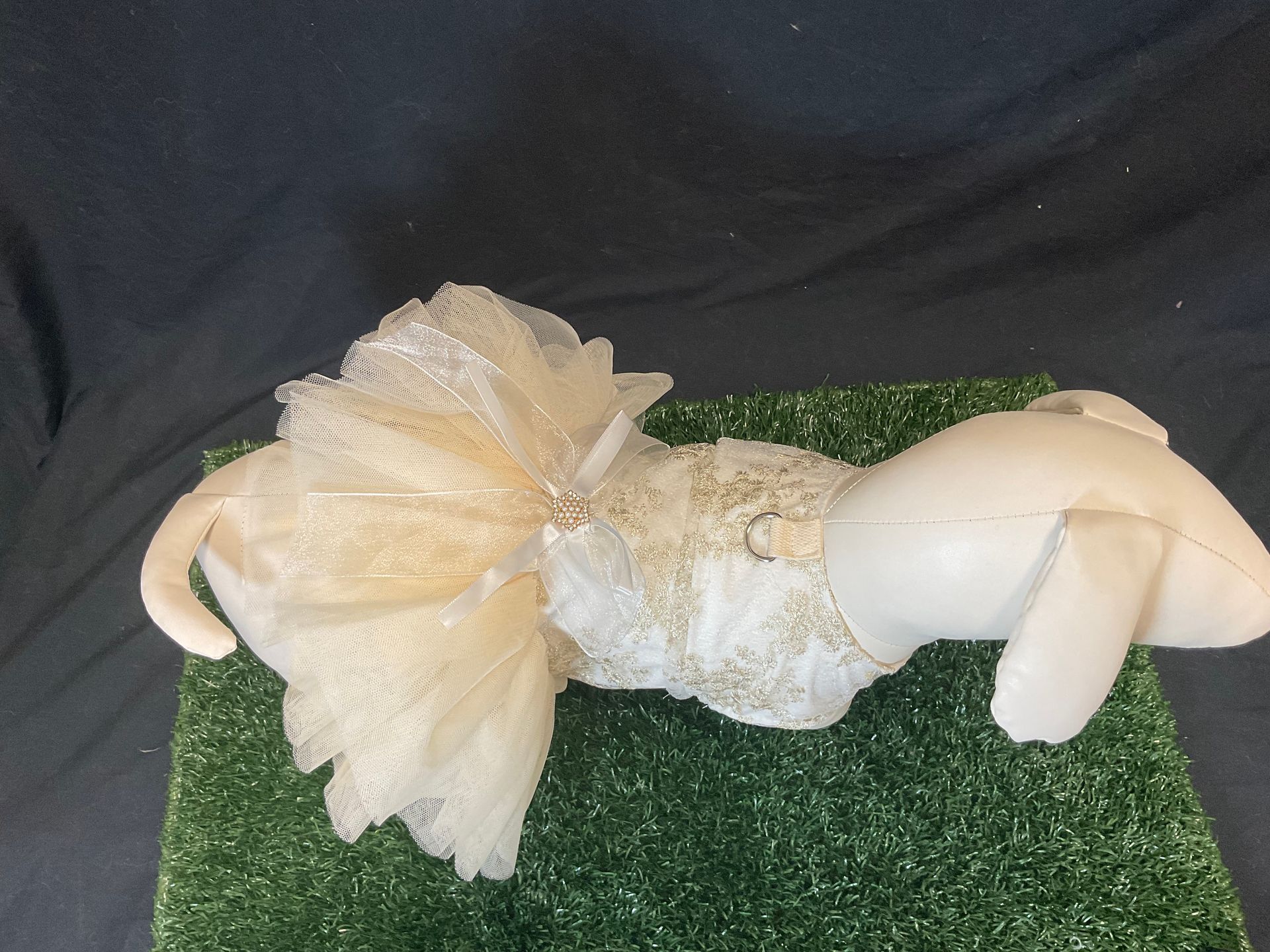 cream pearly dress