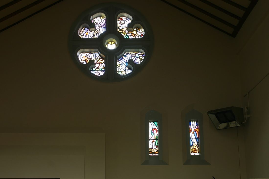 ‘The Rose Window’, ‘The Phoenix feeding her young’ and ‘The phoenix rising from the Ashes’ (John Ferguson)