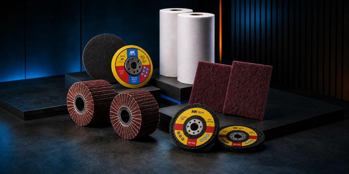 MKTECH abrasive products and wipe rolls