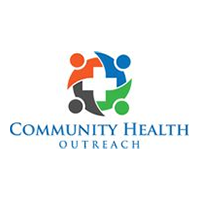 Community Health Outreach logo with four colorful figures forming a circle