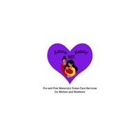Purple heart-shaped pet memorial graphic with a dog, two photos, and memorial text