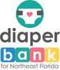 Diaper Bank for Northeast Florida logo with teal diaper and heart icon above colorful “bank” text