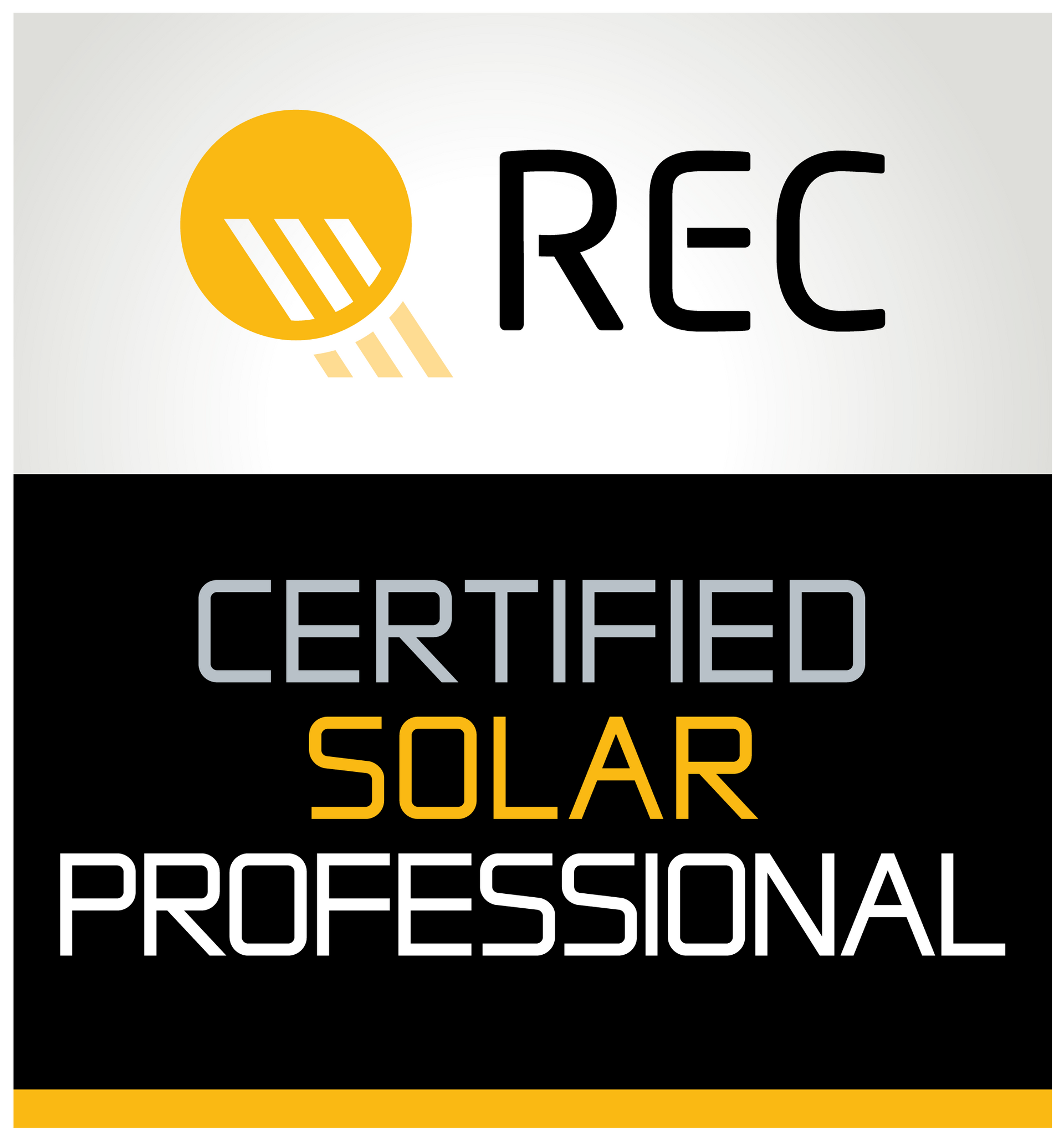 Two logos for rec certified solar professional