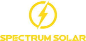 The logo for spectrum solar has a lightning bolt in a circle.
