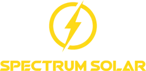 The logo for spectrum solar has a lightning bolt in a circle.