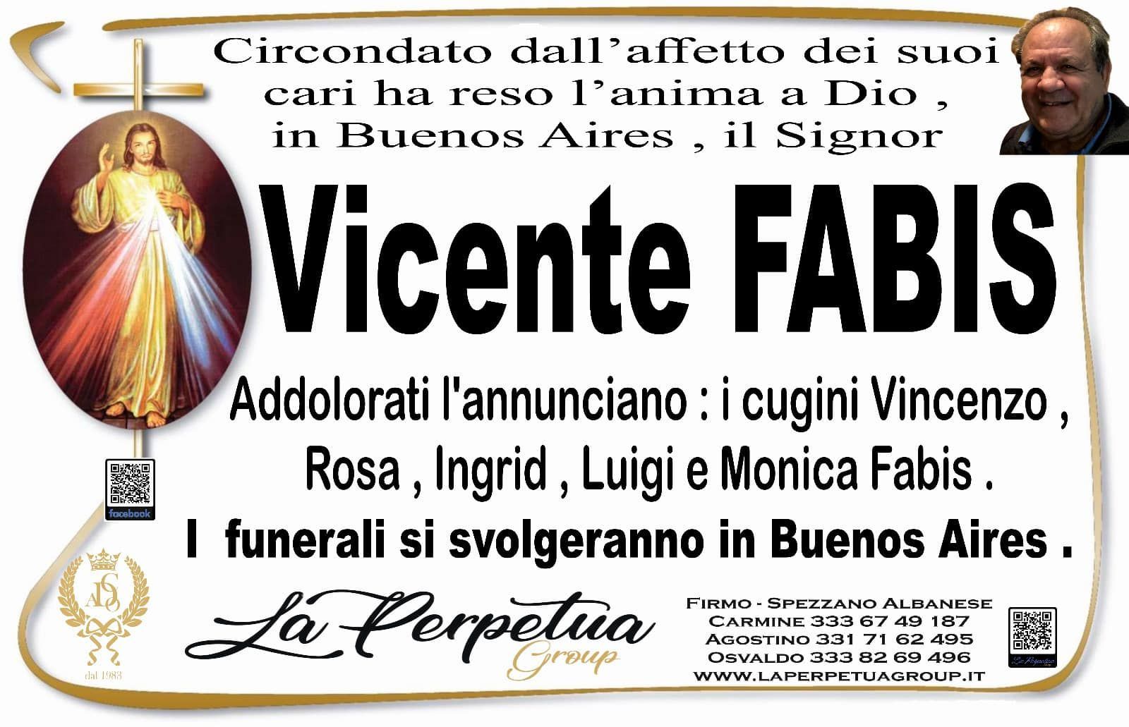 necrologio Vincente Fabis