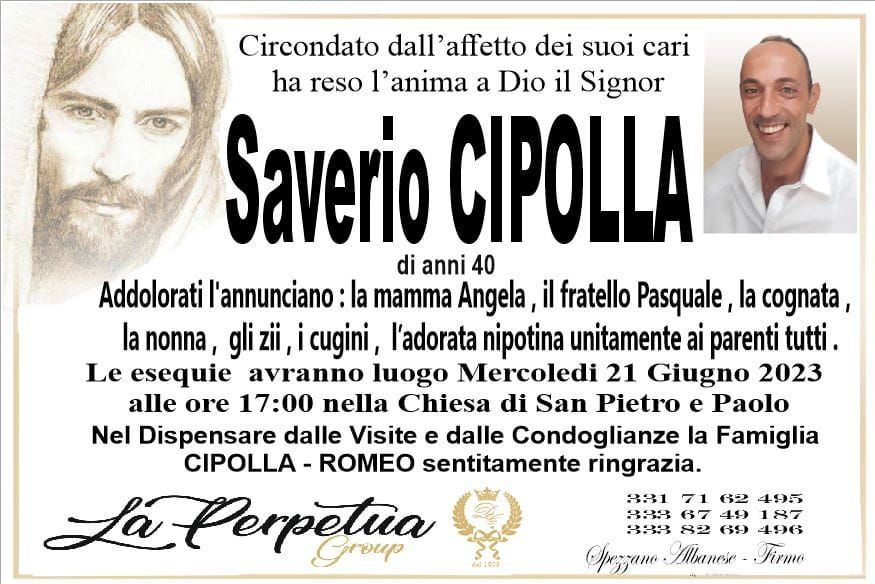 necrologio Saverio Cipolla