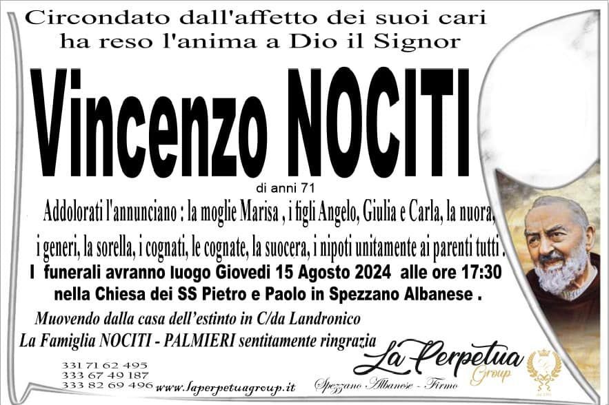 necrologio Vincenzo Nociti