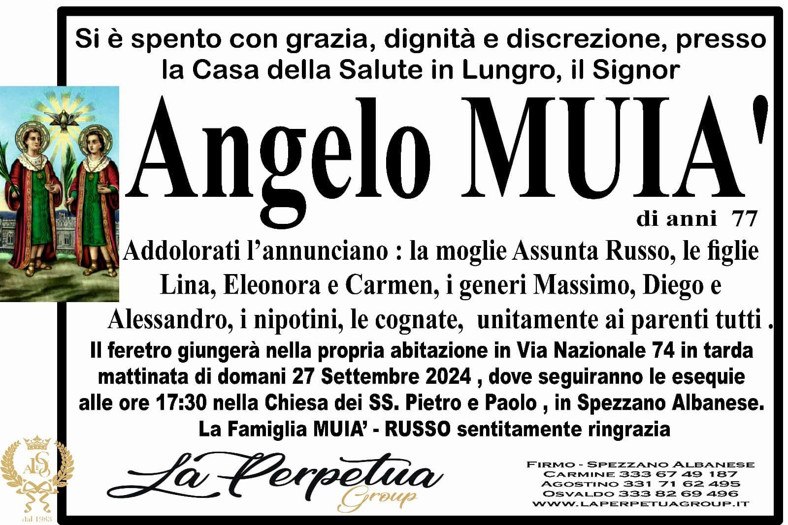 necrologio Angelo Muià