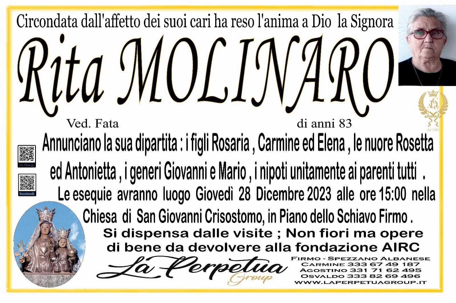 necrologio Rita Molinaro
