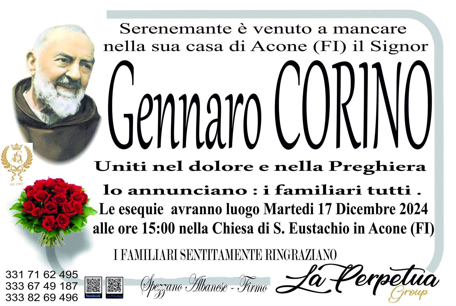 necrologio Gennaro Corino